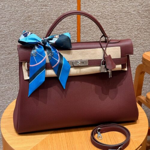 올수공 에르메스 버킨 40 Rouge H 토고 가죽 실버 하드웨어