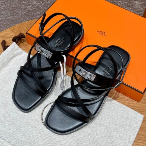 올수공 에르메스 Kelly June 샌들 black 카프스킨