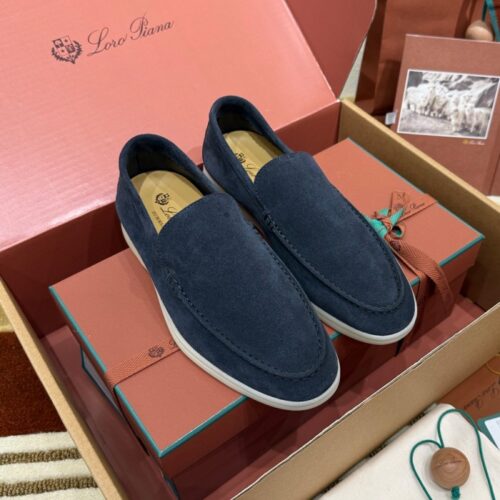 로로피아나 스웨이드 썸머 워크 로퍼 네이비