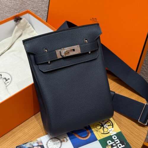 올수공 에르메스 핵아도 Blue nuit 토고 가죽 실버 하드웨어