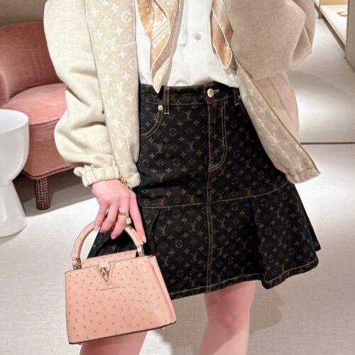 루이비통 모노그램 데님 플리츠 스커트