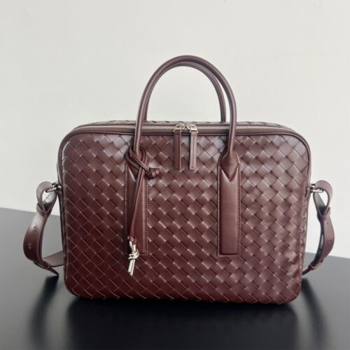보테가베네타 25SS 겟어웨이 브리프케이스 버건디 766361
