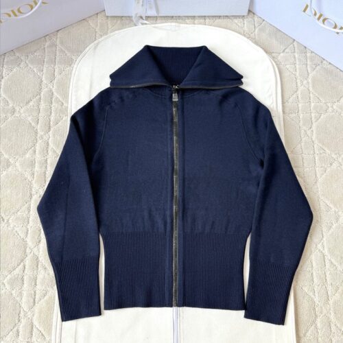 최고퀄 디올 리버서블 가디건 네이비 캐시미어 블렌드 니트