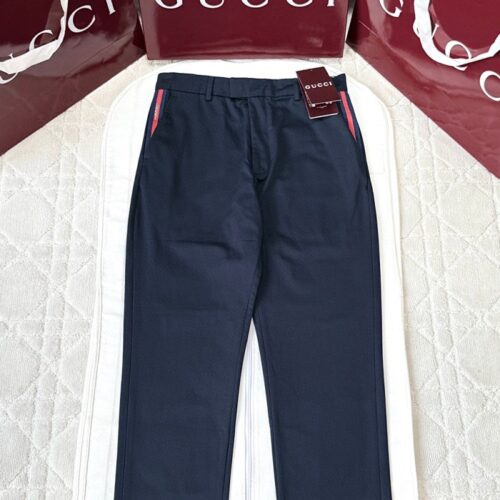 최고퀄 구찌 레드 웨빙 스트라이프 다크 블루 팬츠