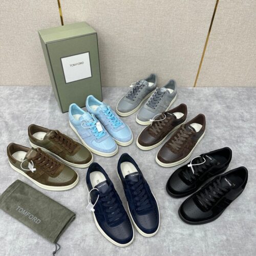 최고퀄 톰포드 LOGOAPPLIQUED 레더 스웨이드 스니커즈