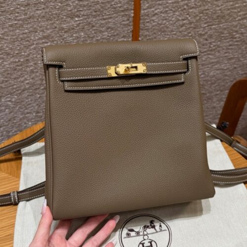 올수공 에르메스 켈리 아도 PM Etoupe 토고 가죽 골드 하드웨어