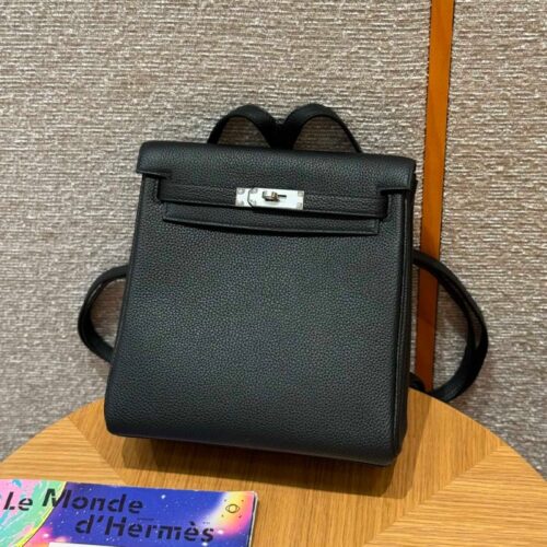 올수공 에르메스 켈리 아도 PM noir 토고 가죽 실버 하드웨어