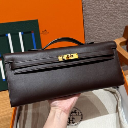 올수공 에르메스 켈리 컷 chocolate 스위프트 가죽 골드 하드웨어