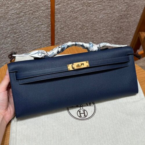 올수공 에르메스 켈리 컷 Blue saphir 엡송 가죽 골드 하드웨어