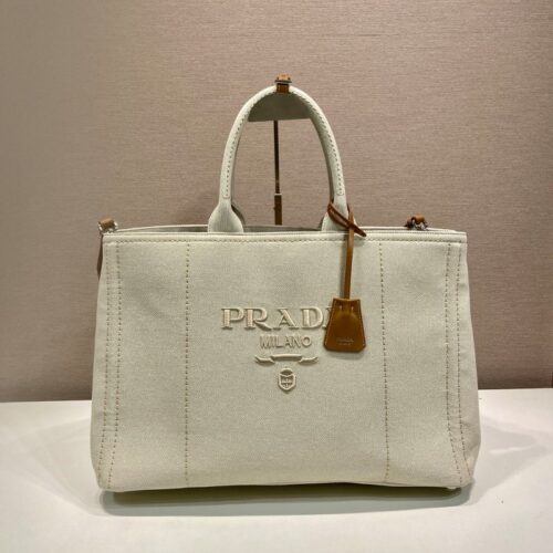 최고퀄 프라다 캔버스 토트백 내추럴 2VG131