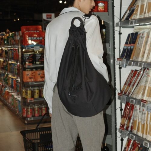 최고퀄 프라다 캔버스 드로스트링 더플백 블랙 2VY011 2CYA F0216 V OOO