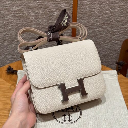 올수공 에르메스 콘스탄스 19 Craie 엡송 가죽 실버 하드웨어