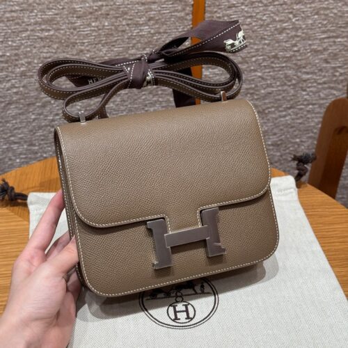 올수공 에르메스 콘스탄스 19 Etoupe 엡송 가죽 실버 하드웨어