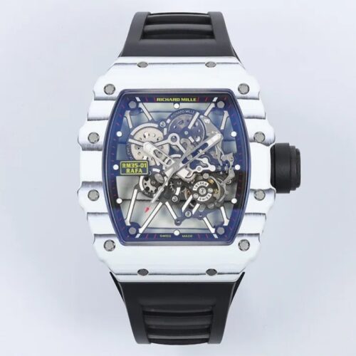 ZF공장 리차드밀 라파엘 나달 RM35-01 화이트 카본 케이스 / 블랙 러버밴드