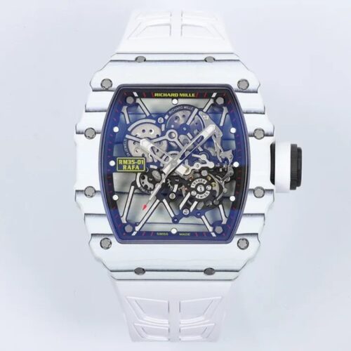 ZF공장 리차드밀 라파엘 나달 RM35-01 화이트 카본 케이스 / 화이트 러버밴드
