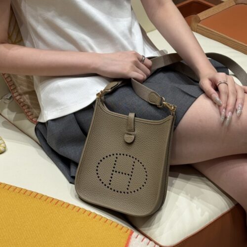 올수공 에르메스 에블린 미니 Beige Marfa 클레망스 골드 하드웨어