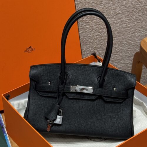 올수공 에르메스 숄더 버킨 백 29 Noir 에버컬러 가죽 실버 하드웨어