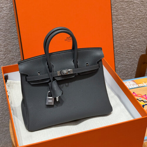 최고퀄 에르메스 올수공 버킨 25 그라파이트 토고 가죽 은장