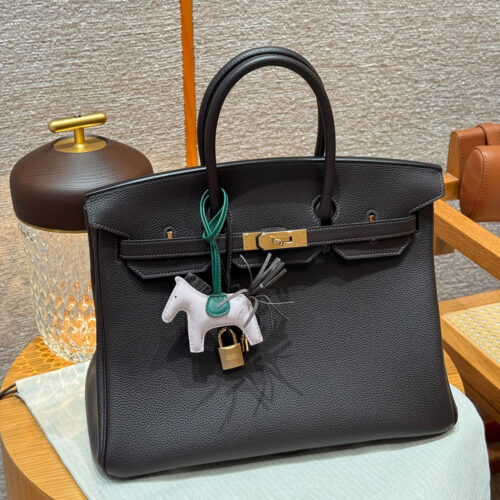 최고퀄 에르메스 올수공 버킨 35 다크 브라운 토고 가죽 금장