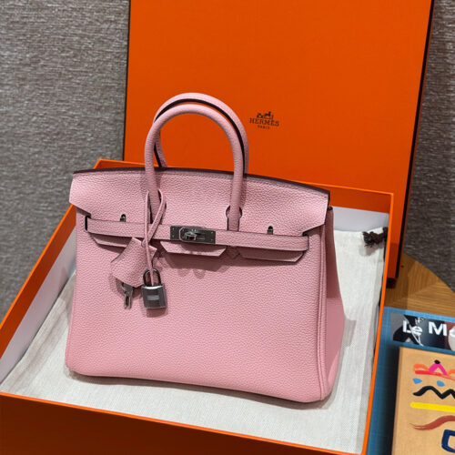 최고퀄 에르메스 올수공 버킨 25 벚꽃 핑크 토고 가죽 은장