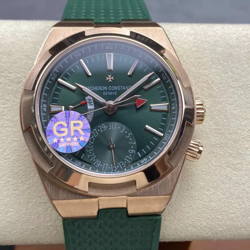 GR공장 바쉐론 콘스탄틴 오버시즈 듀얼 타임 그린 다이얼 로즈골드 러버밴드 7920