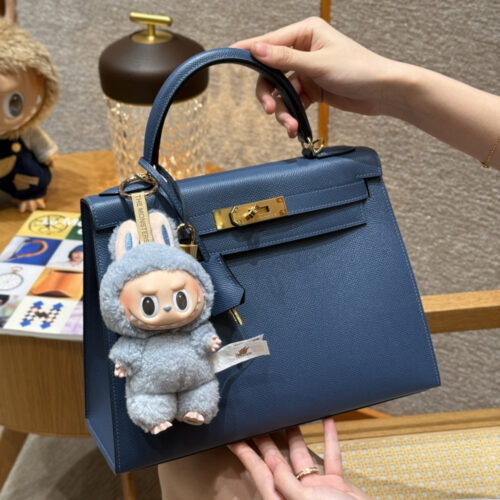 최고퀄 에르메스 올수공 켈리 28 블루 아게이트 앱송 가죽 금장