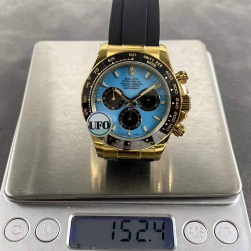 UFO공장 롤렉스 데이토나 티파니 다이얼 옐로우 골드 금통 러버밴드 40mm 126518