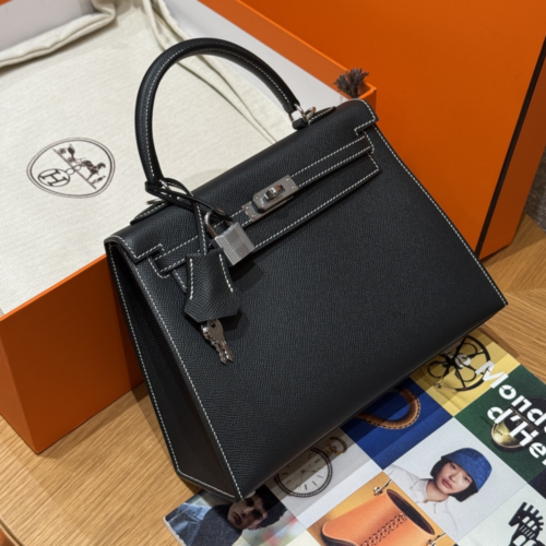 최고퀄 에르메스 올수공 켈리 25 그라파이트 엡송 가죽 은장