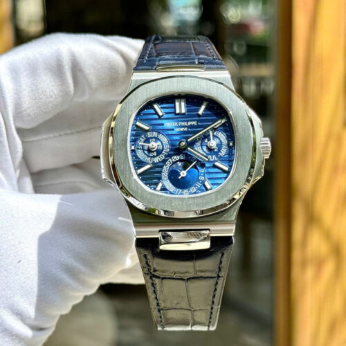 TWS공장 파텍필립 퍼페츄얼 캘린더 블루 다이얼 가죽 밴드 40mm 5740