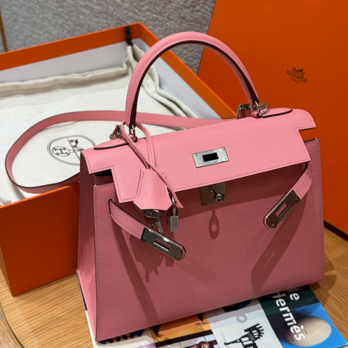 최고퀄 에르메스 올수공 켈리 28 로즈 콩페티 앱송 가죽 은장