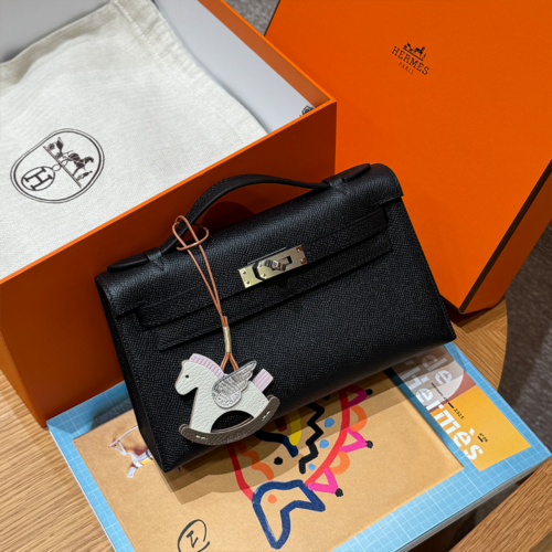 최고퀄 에르메스 올수공 켈리 포쉐트 블랙 엡송 가죽 은장