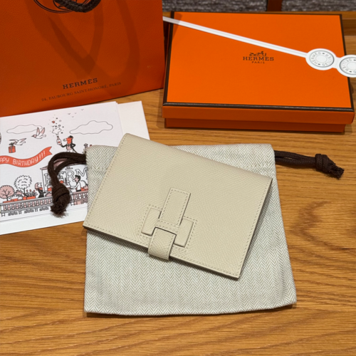 최고퀄 에르메스 올수공 에르메스 뉴 H 파상트 컴팩트 지갑 Craie 엡송 은장