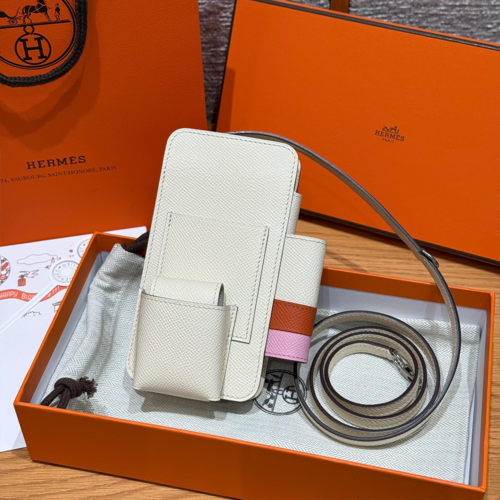 최고퀄 에르메스 올수공 에르메스웨이 폰 케이스 Nata & Brique & Mauve 엡송가죽 은장