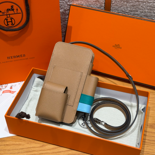 최고퀄 에르메스 올수공 에르메스웨이 폰 케이스 Chai & Vert Vertigo & Celeste 엡송가죽 은장