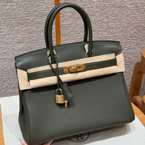 최고퀄 에르메스 올수공 버킨 30 올리브 그린 토고 가죽 금장