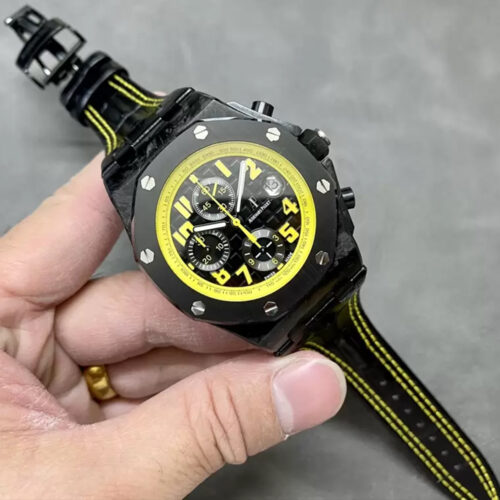 APF공장 오데마피게 로열오크 오프쇼어 크로노그래프 블랙 옐로우 다이얼 42mm 26205