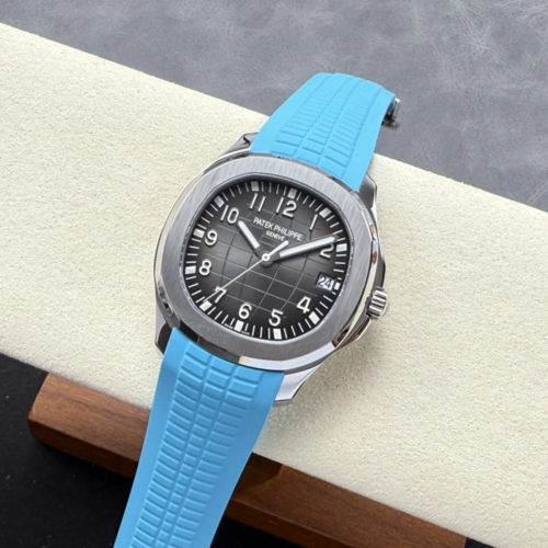 DD공장 파텍필립 아쿠아넛 그레이 다이얼 블루 스트랩 42mm 5167