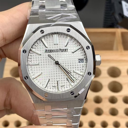 TOP공장 오데마피게 로얄오크 화이트 다이얼 스틸 41mm 15510