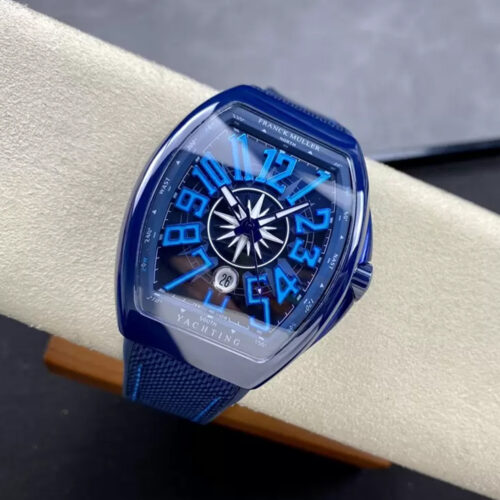 T+공장 프랭크 뮬러 뱅가드 V45 블루 세라믹 케이스 블루 다이얼 45mm