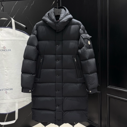 몽클레어 남성 다운 롱 패딩 블랙 Black Hanoverian Hooded Long Down Jacket