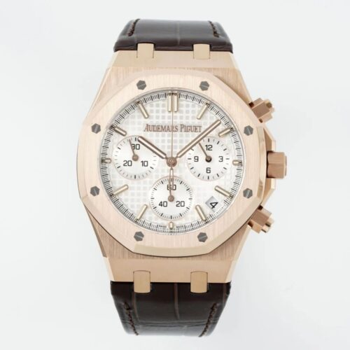DD공장 오데마피게 로얄오크 크로노그래프 화이트 다이얼 로즈골드 금통 가죽밴드 41mm 26240